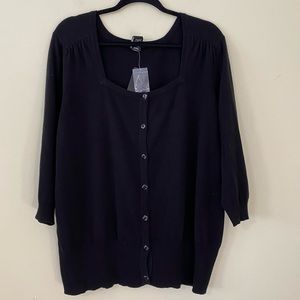 Lane Bryant Women Plus Size 22/24 Black Cardigan Sweater